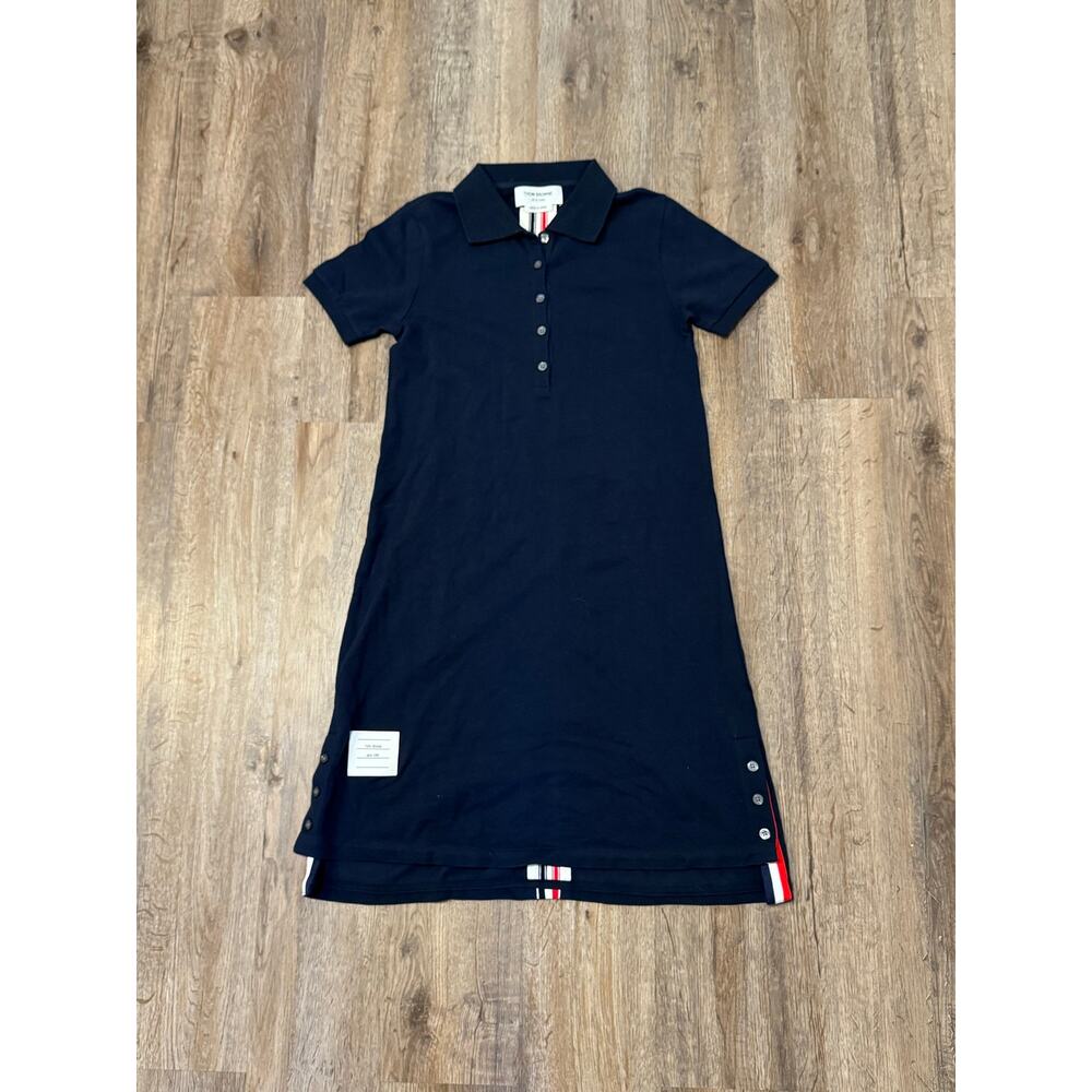 Thom Browne Women’s Thom E Signature Stripe Webbing Pique Polo Dress Size 36